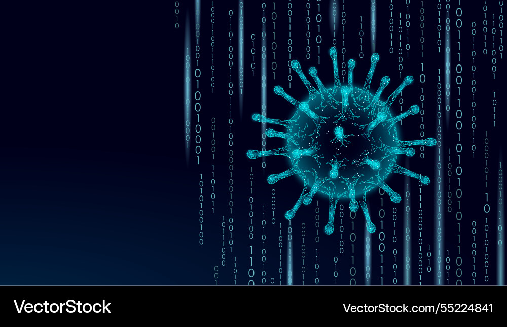 Cybersecurity virus digital binary code data Cybersecurity virus digital binary code data vector image