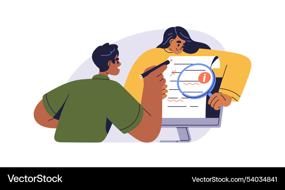 Document review and grammar check professional Document review and grammar check professional vector image