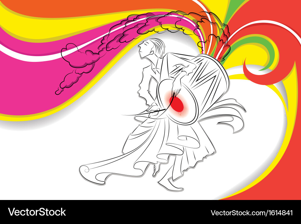Durga Puja Drummer Festival Vector Image