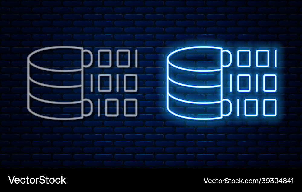 Glowing neon line binary code icon isolated Glowing neon line binary code icon isolated vector image