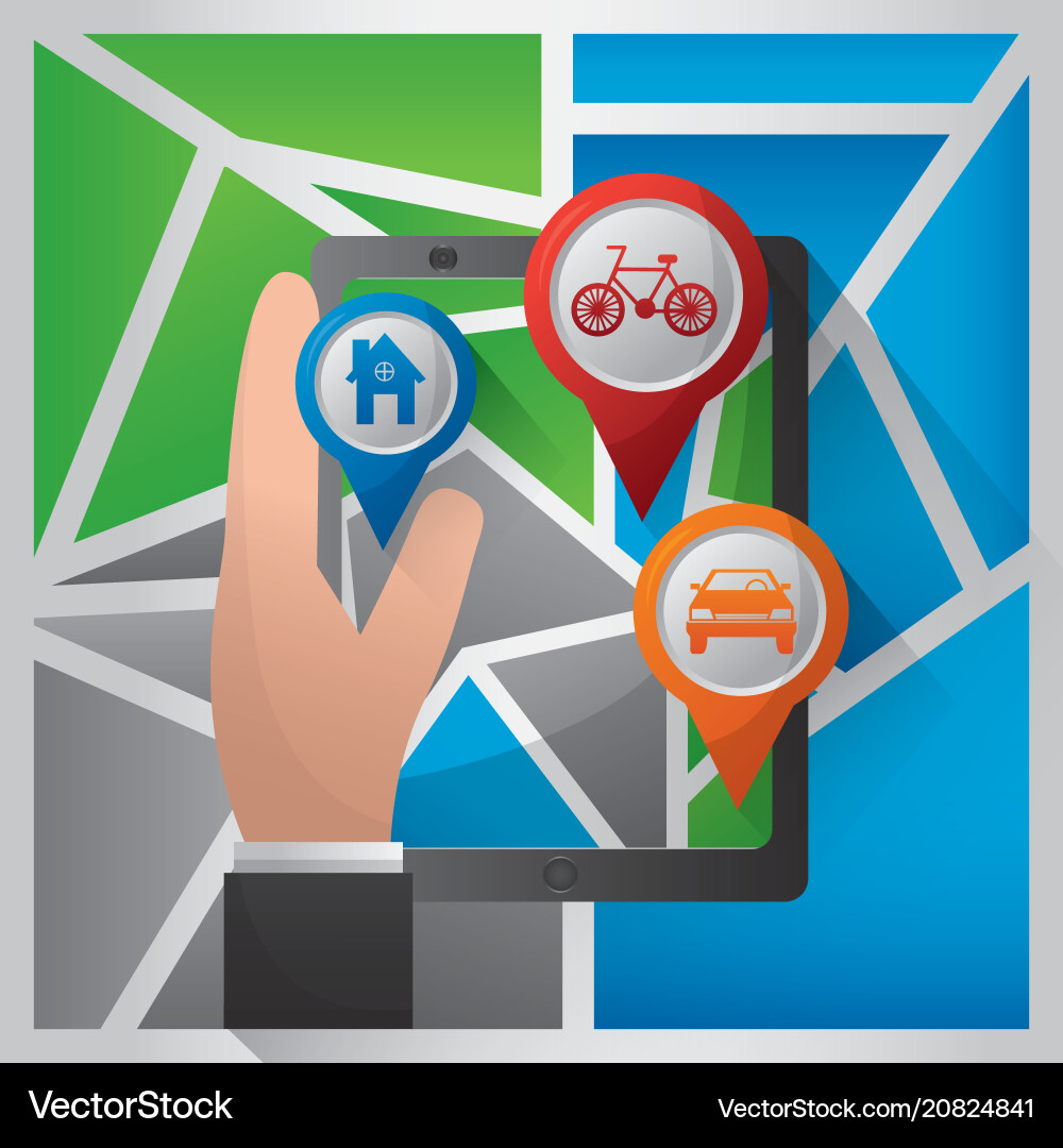 Gps navigation application vector image