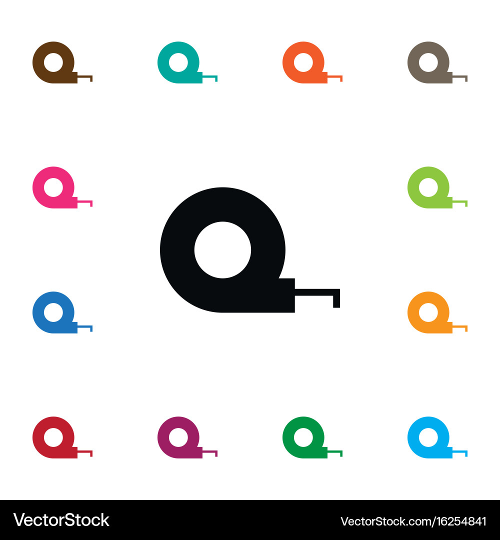 Isolated measuring tape icon tool element vector image