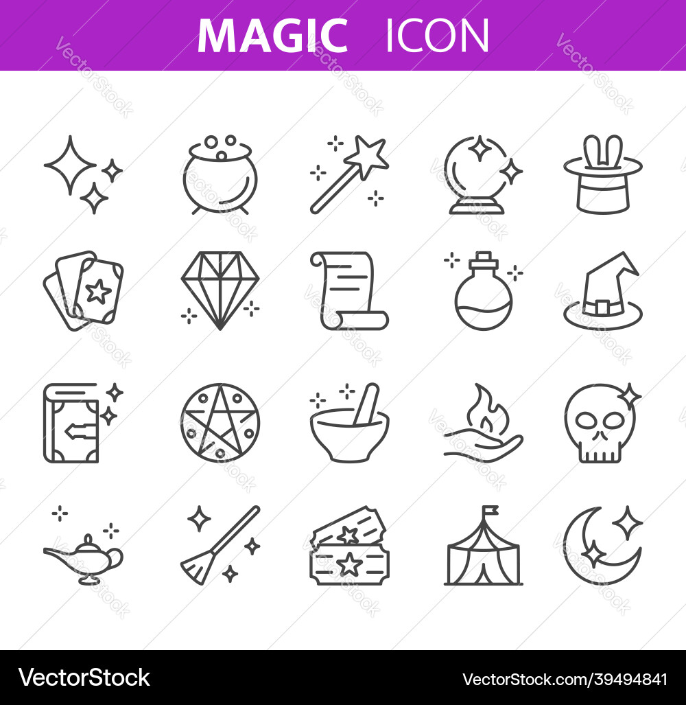 Line magic and circus icon Royalty Free Vector Image