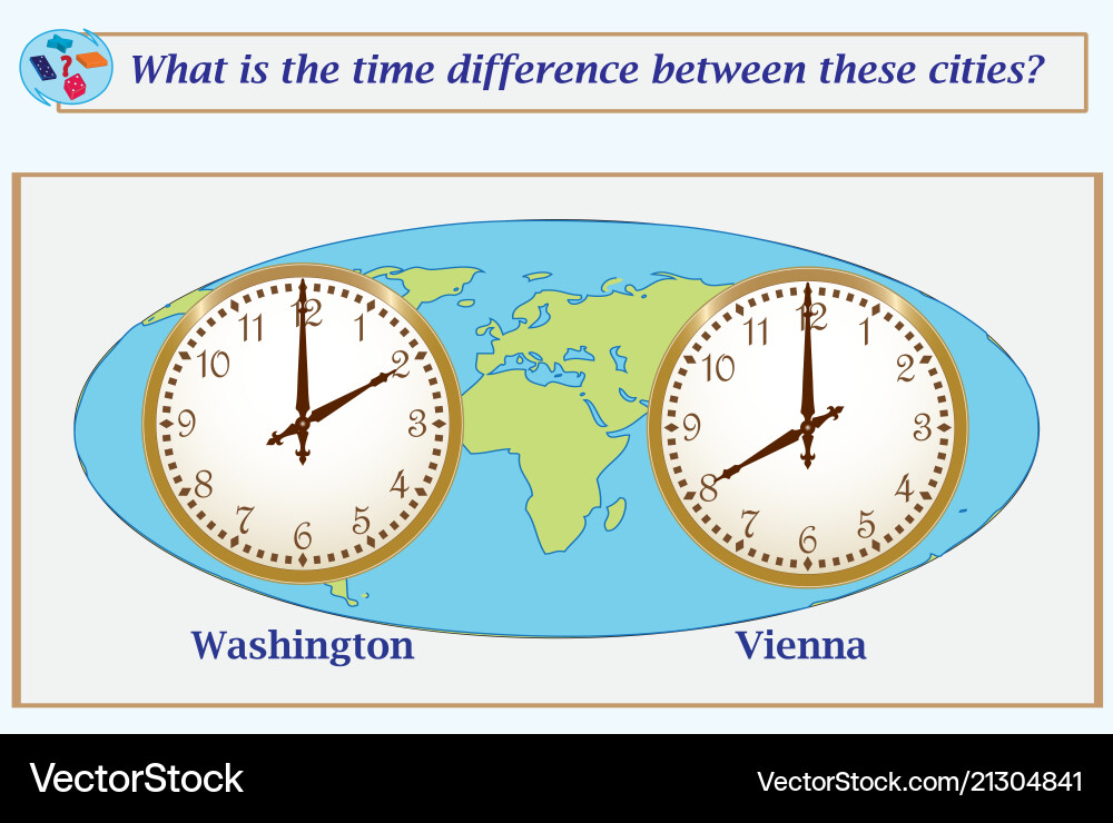 Logical task what is the time difference between Logical task what is the time difference between Vector Image
