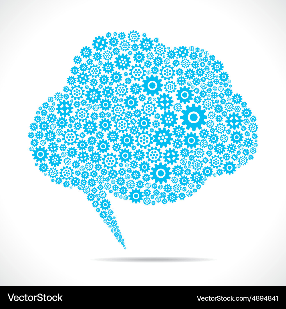 Message bubble design with gear vector image