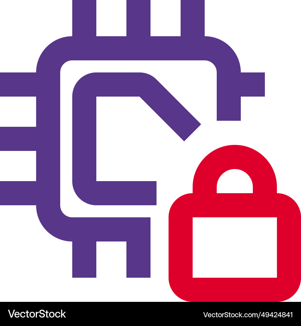 Microprocessor with locking feature for info Microprocessor with locking feature for info vector image