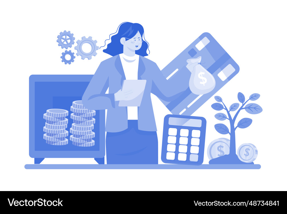 Personal finance covers budgeting saving Vector Image