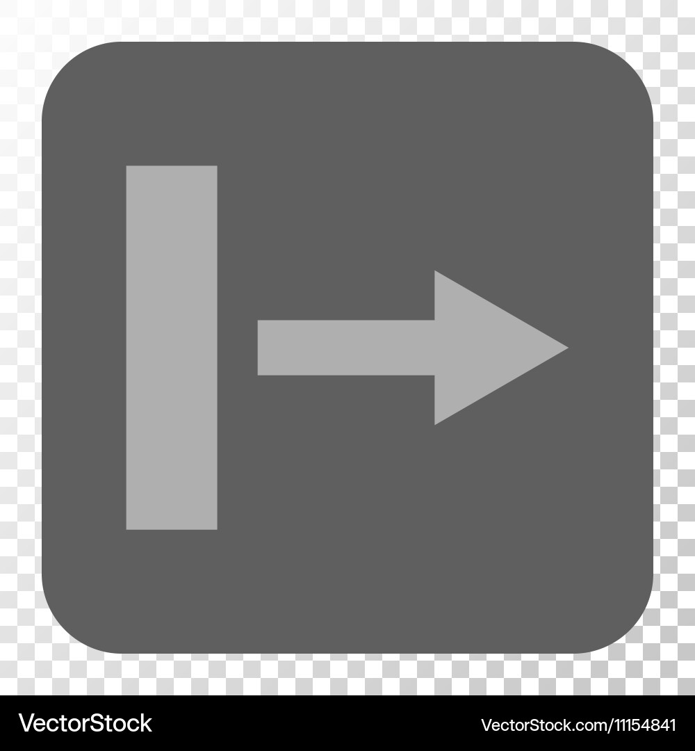 Pull right rounded square button vector image