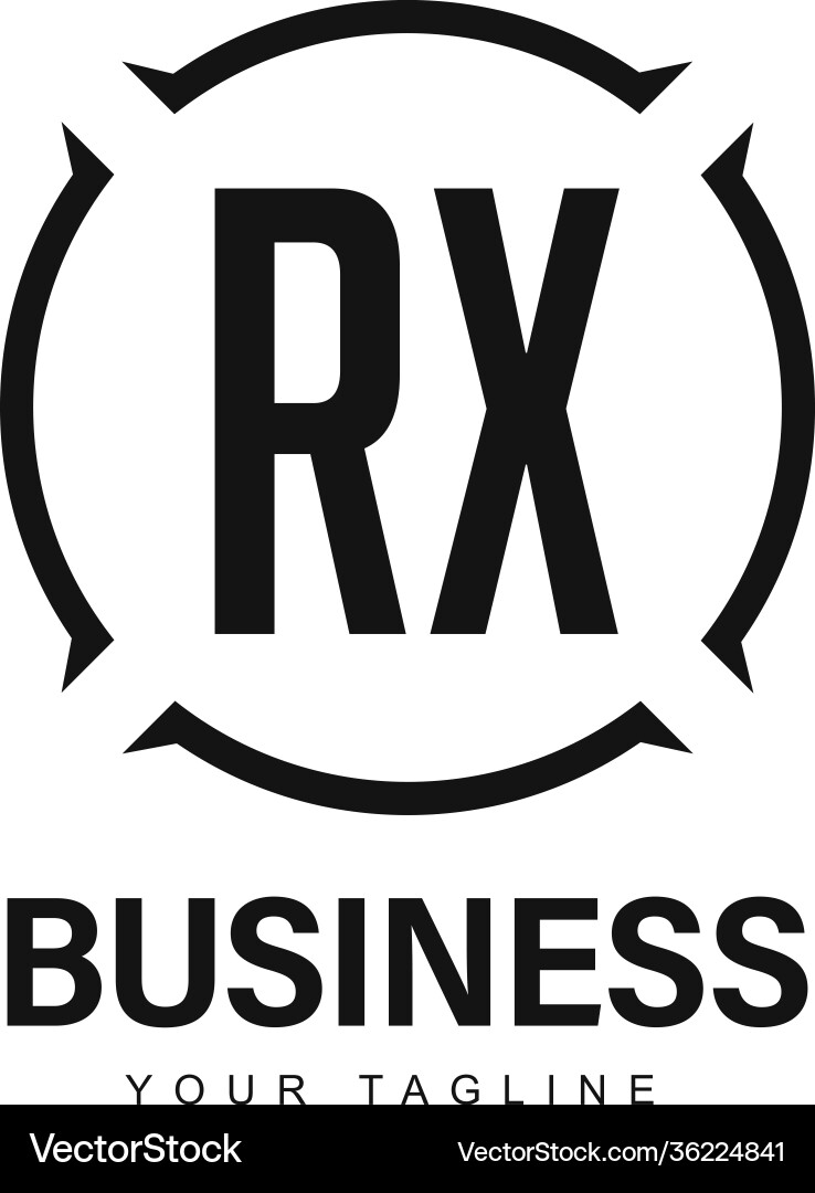 Rx initial a logo design with abstract style Rx initial a logo design with abstract style Vector Image