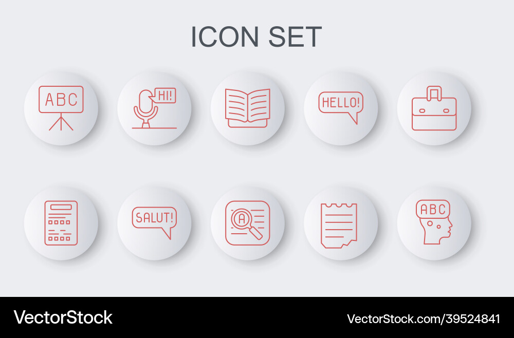 Set line learning foreign languages exam sheet Set line learning foreign languages exam sheet vector image