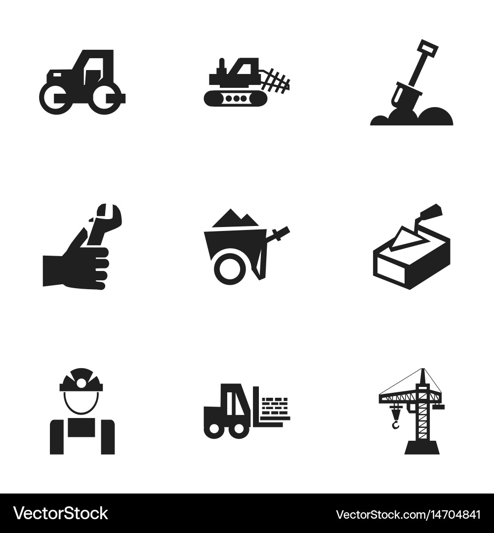 Set of 9 editable structure icons includes vector image