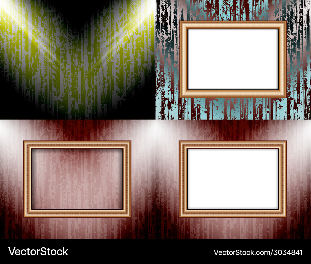 Set of background with frames and spotlights vector image