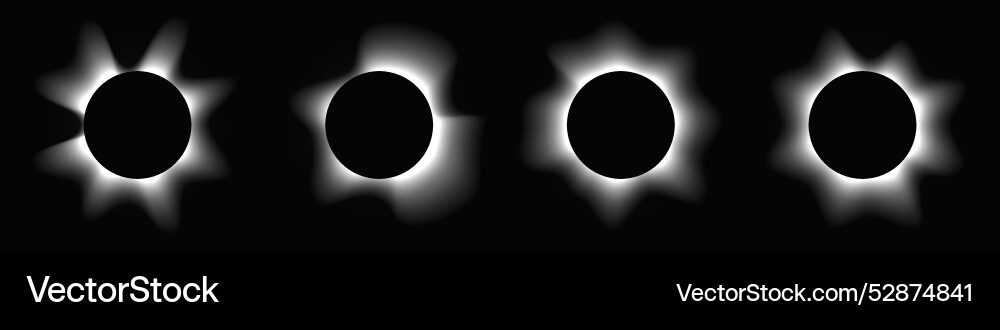 Set of circle illuminate light frames Set of circle illuminate light frames vector image
