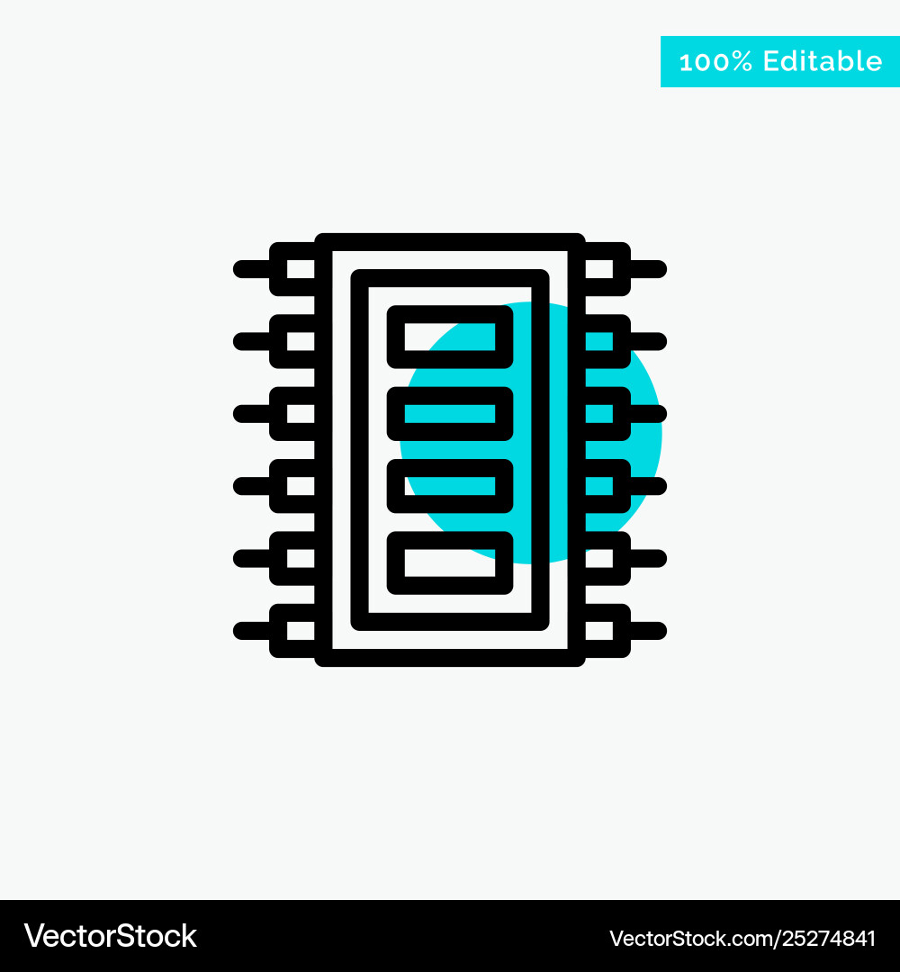 Tech hardware chip computer connect turquoise Tech hardware chip computer connect turquoise vector image