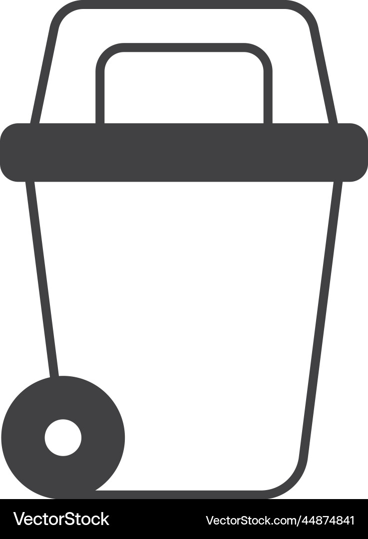 Trash can with wheels in minimal style Vector Image