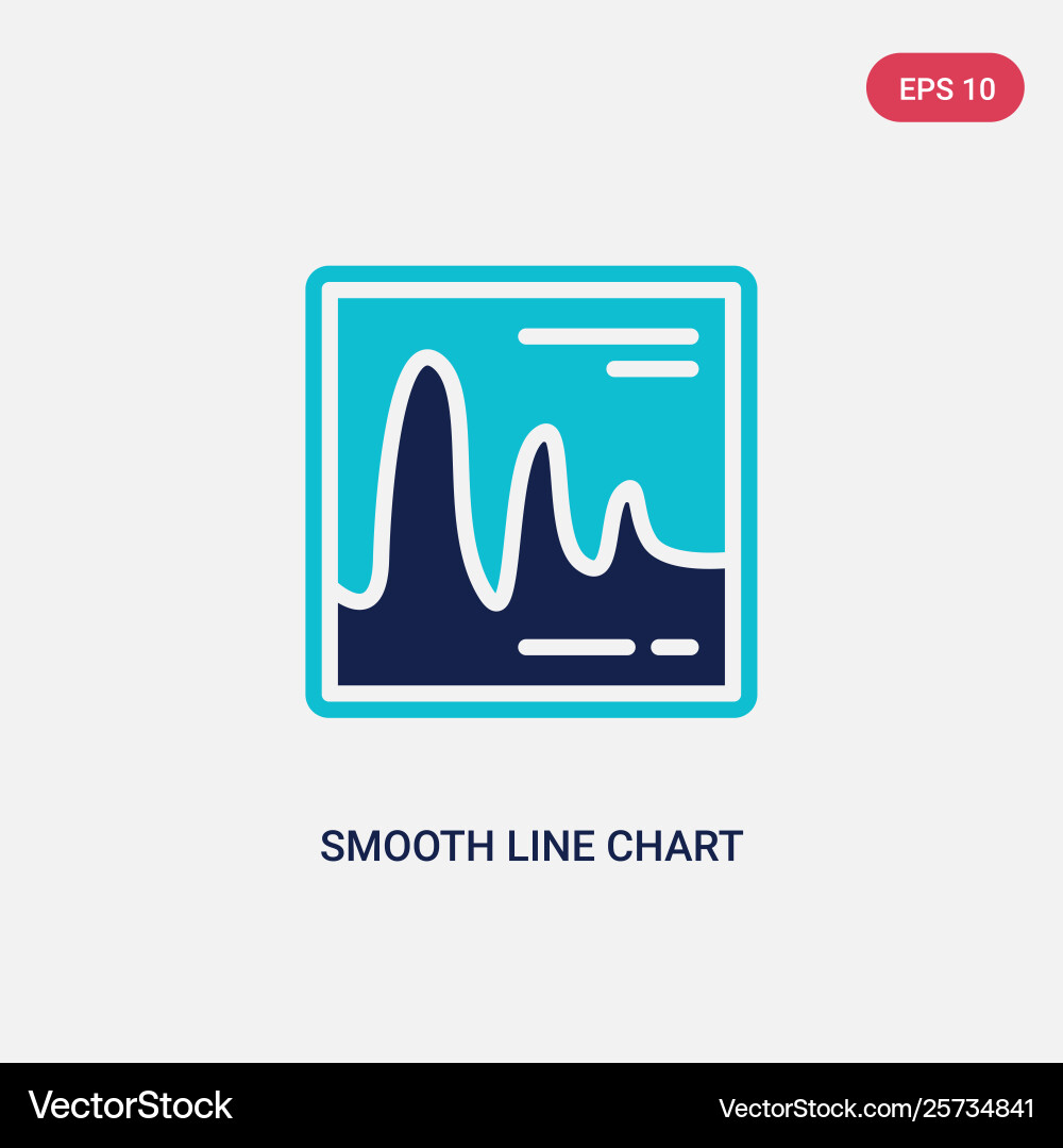 Two color smooth line chart icon from business Vector Image