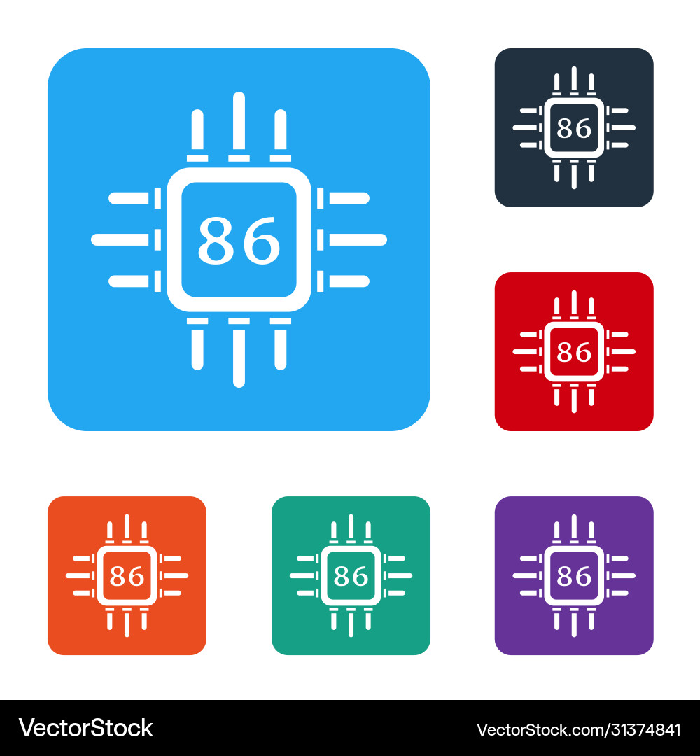 White computer processor with microcircuits cpu White computer processor with microcircuits cpu vector image