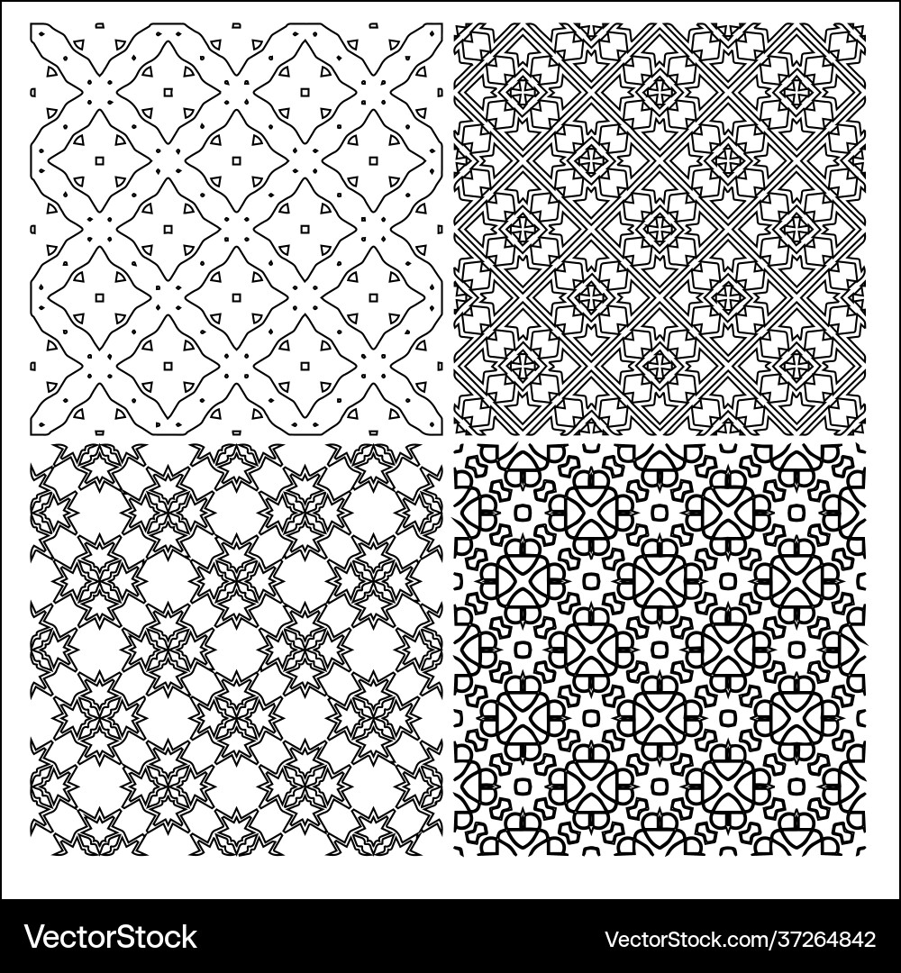 4 universal different geometric seamless patterns 4 universal different geometric seamless patterns Vector Image