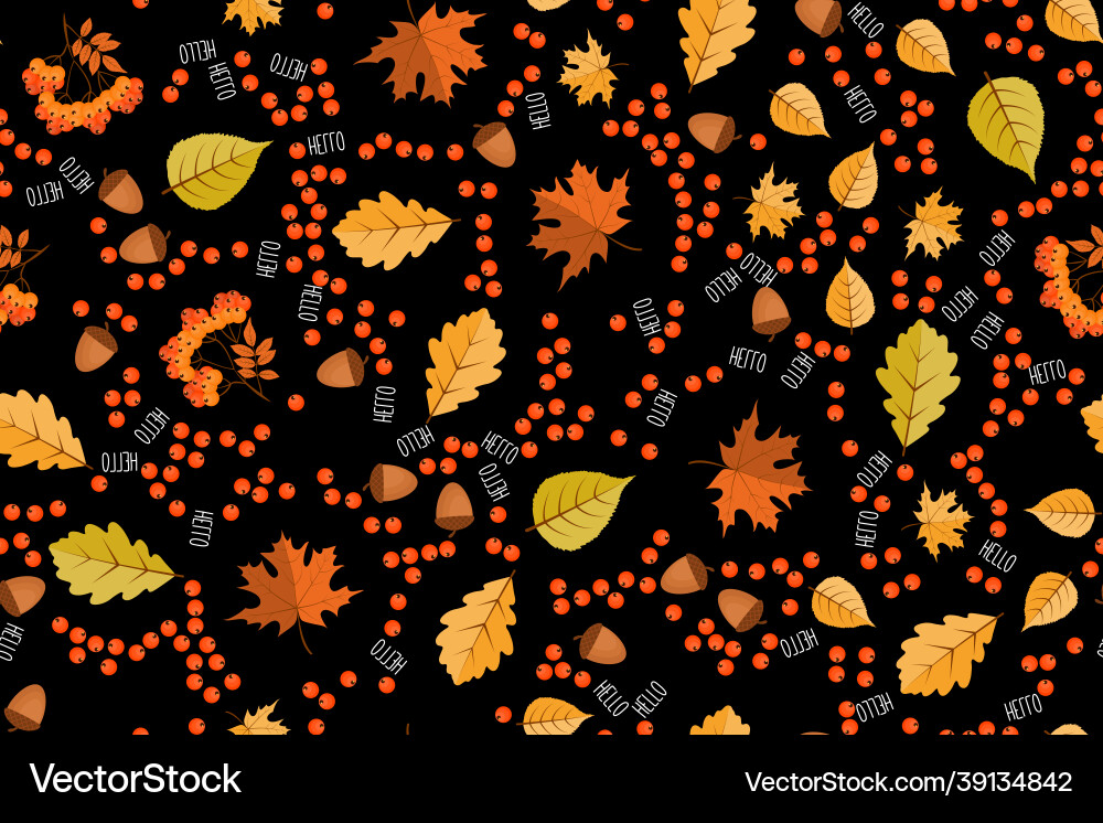 Autumn seamless pattern background with falling Autumn seamless pattern background with falling vector image