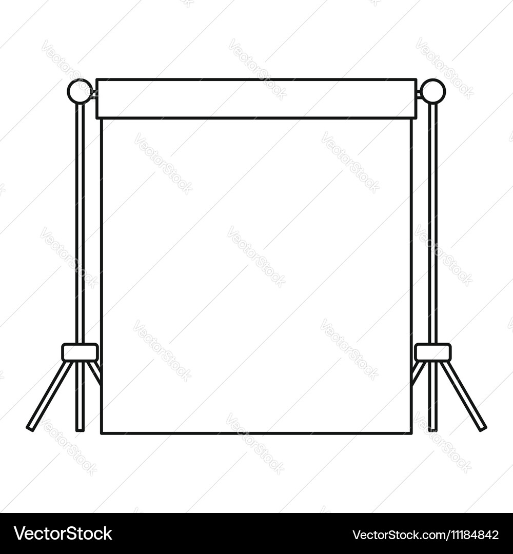 Backdrop stand with icon outline style vector image