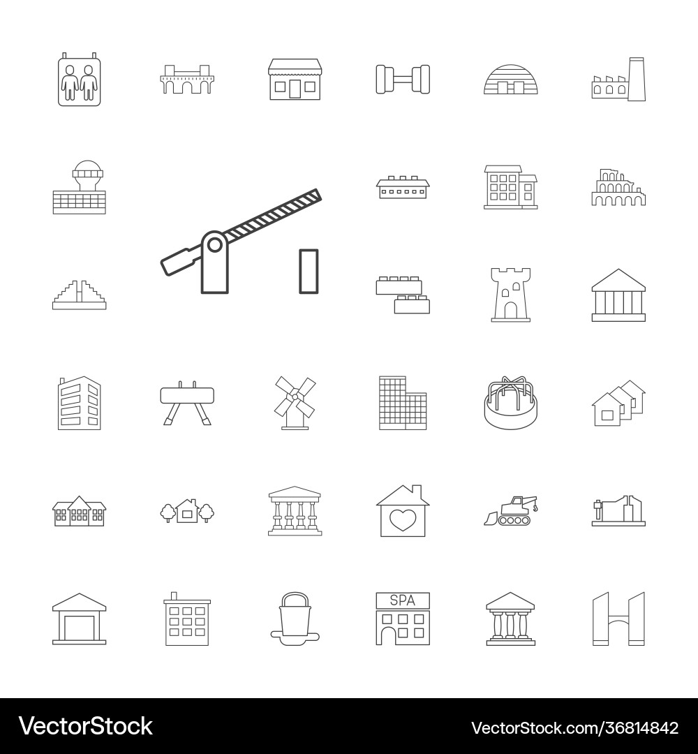 Building icons Vector Image