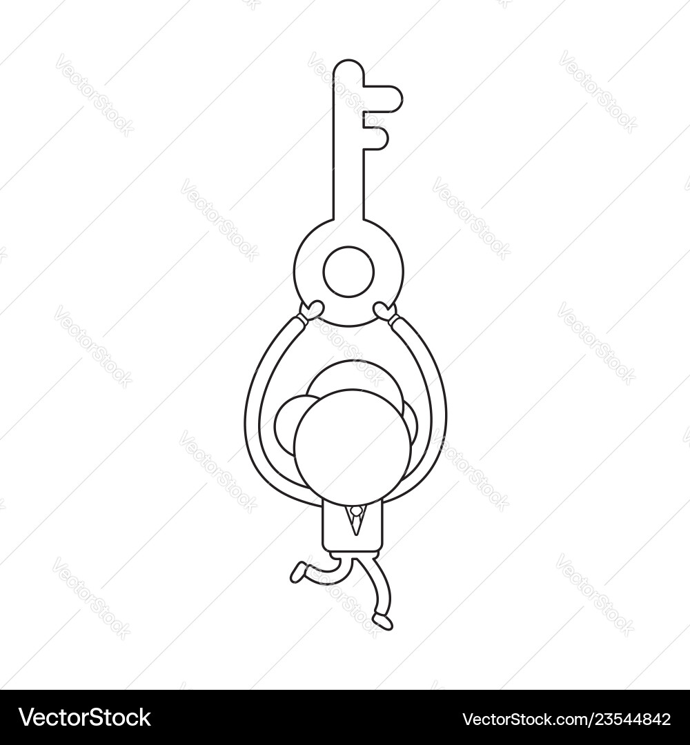 Businessman character running and carrying key Vector Image