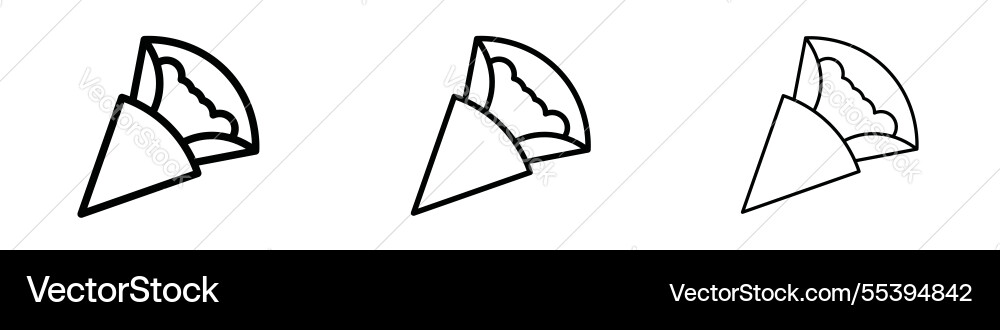 Crepe icons in three different stroke lines Vector Image