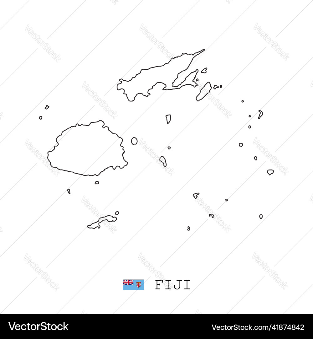 Fiji map line linear thin simple outline Fiji map line linear thin simple outline vector image