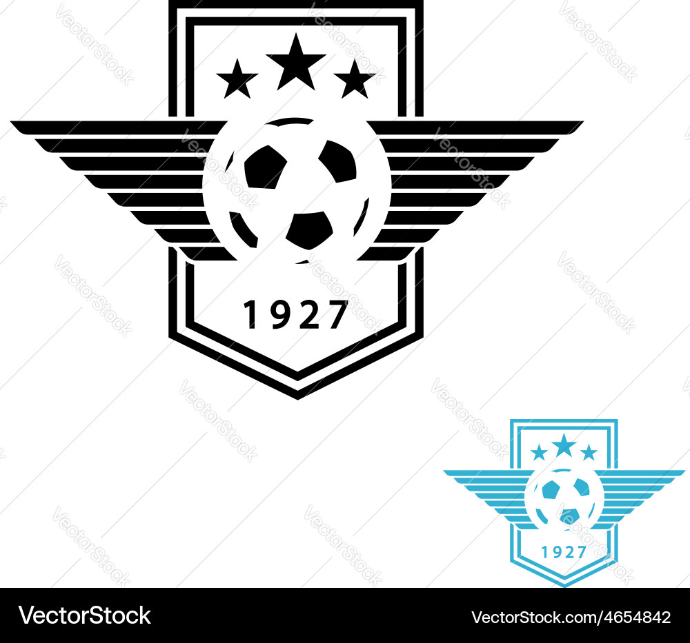 Football Team Logo - Wings & Ball Vector Image