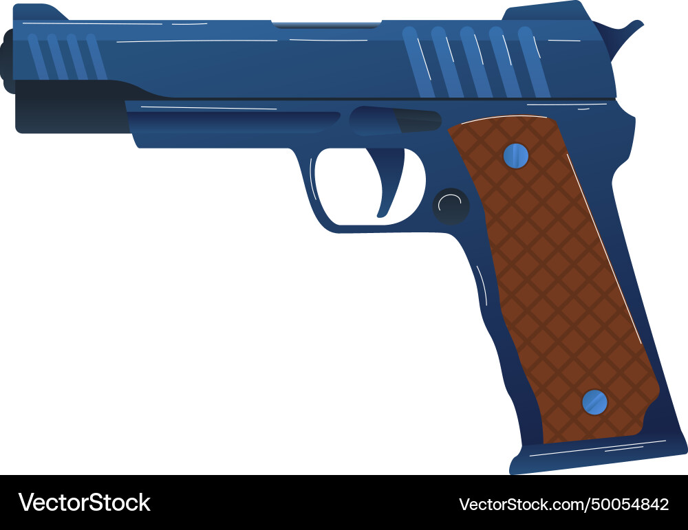 Handgun showing a side view vector image
