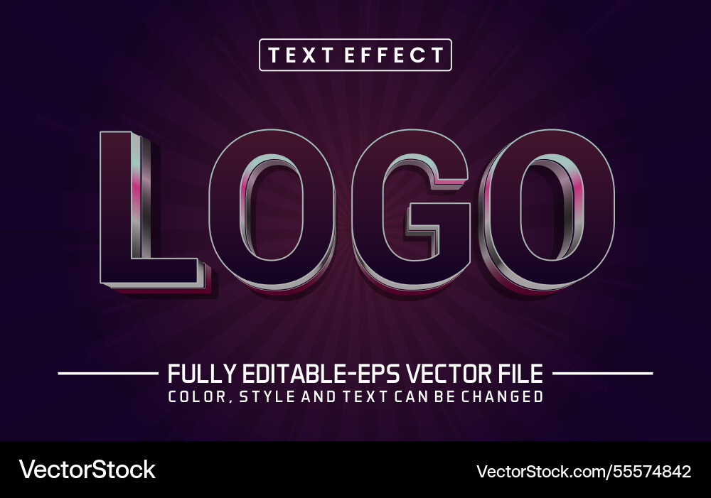 Logo font text effect editable Royalty Free Vector Image