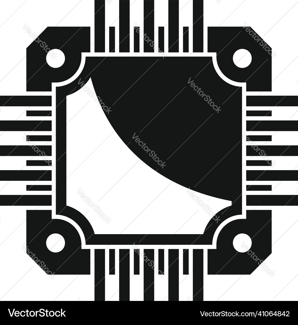 Microchip icon simple cpu circuit Microchip icon simple cpu circuit vector image