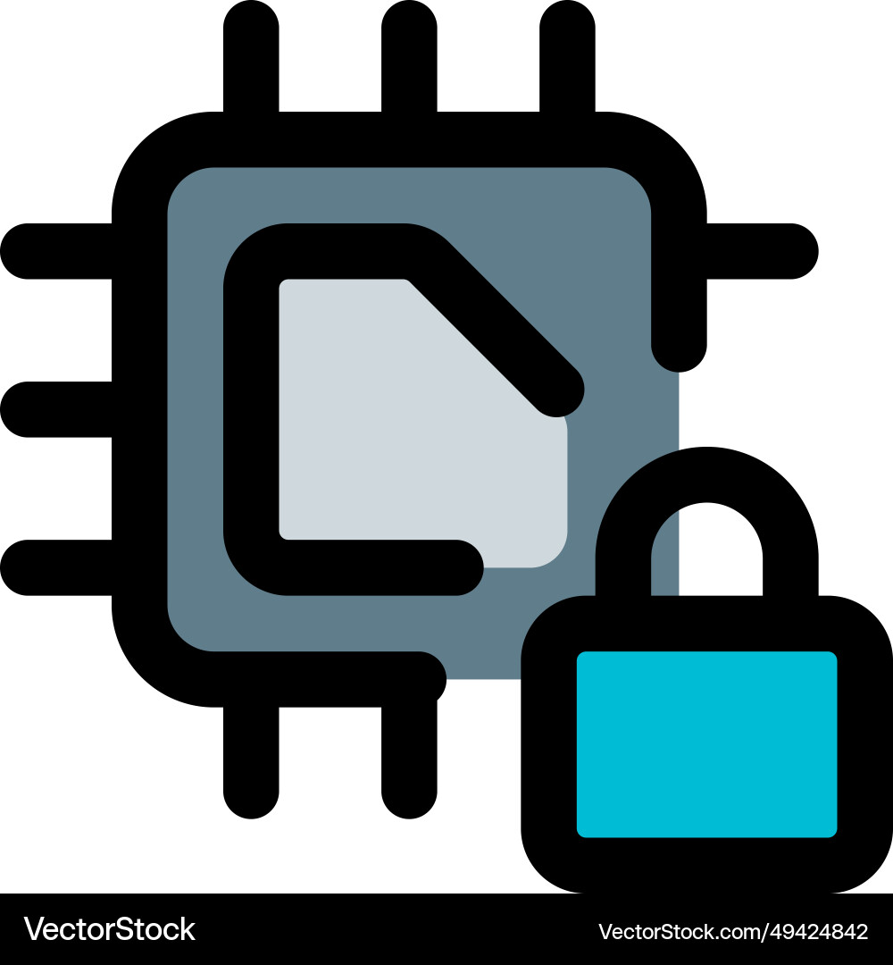 Microprocessor with locking feature for info Microprocessor with locking feature for info vector image