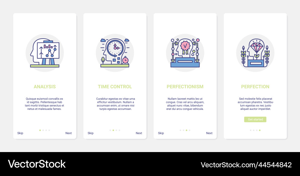 Mind work processes line perfectionism ux ui Mind work processes line perfectionism ux ui Vector Image