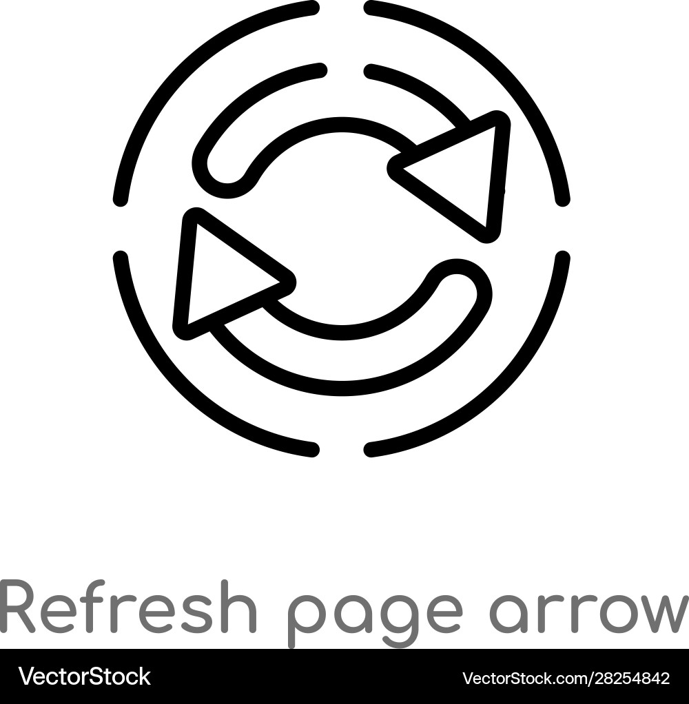Outline refresh page arrow button icon isolated vector image