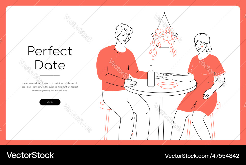 Perfect date - modern line design style isometric Perfect date - modern line design style isometric vector image