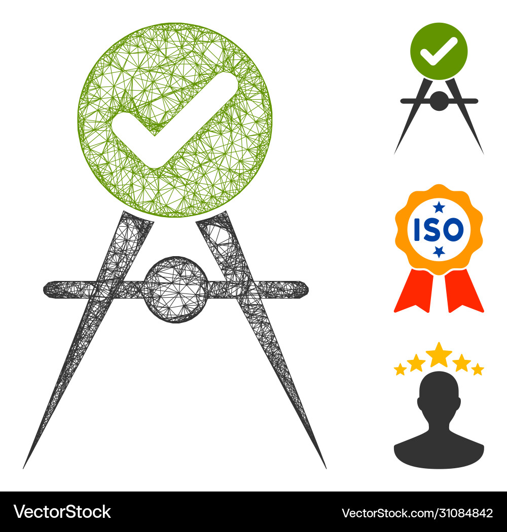 Quality control polygonal web mesh Quality control polygonal web mesh vector image