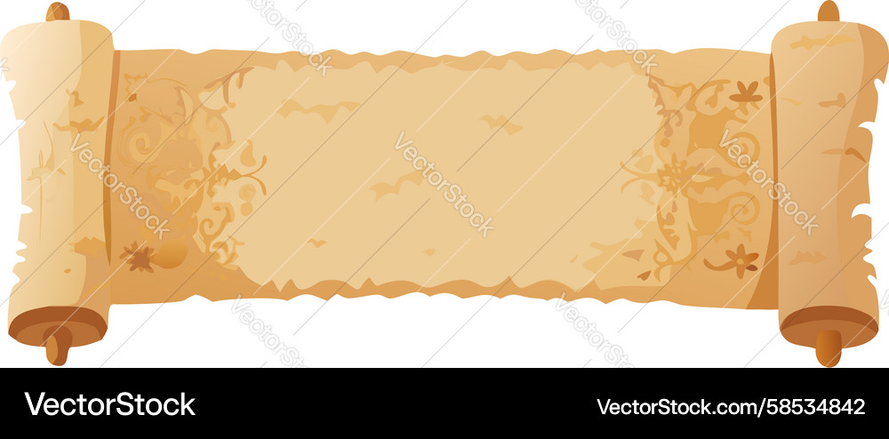 Rustic Parchment Scroll Vector Image