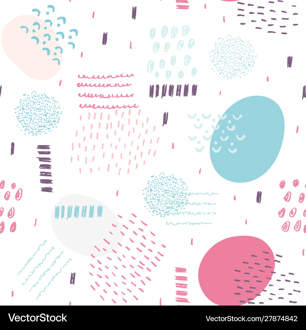 Seamless pattern with hand drawn abstract Vector Image