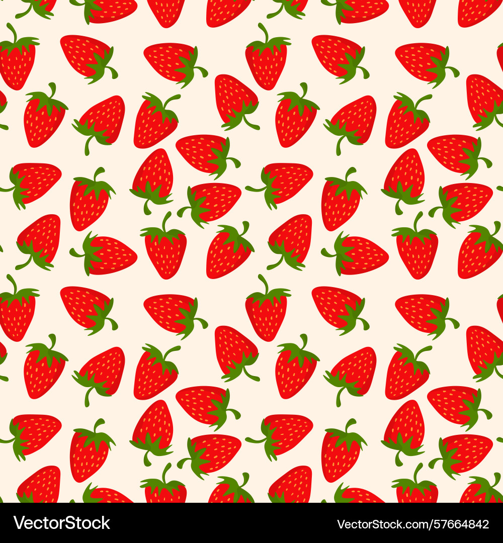 Seamless pattern with strawberry on color Vector Image
