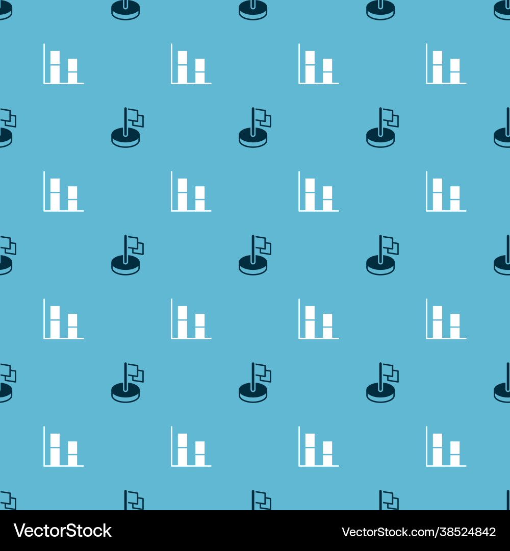 Set flag and graph chart diagram on seamless Set flag and graph chart diagram on seamless Vector Image