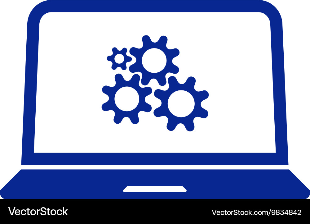 Setting parameters laptop icon Vector Image