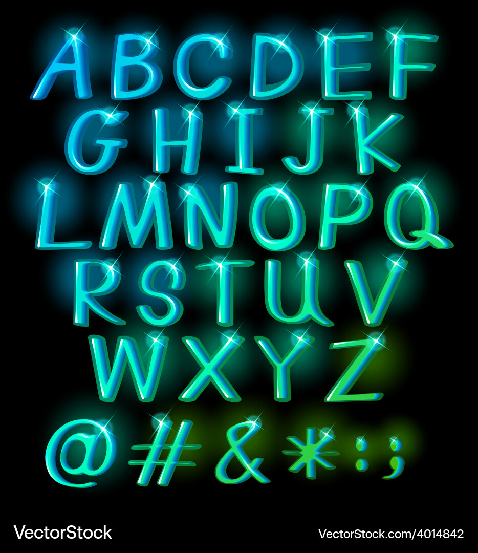 Sparkling big letters Vector Image
