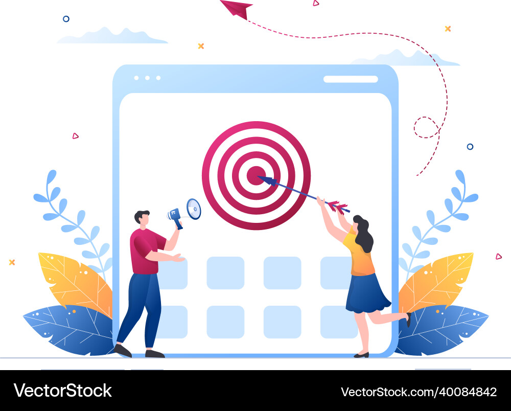 Startup target of business development process Vector Image
