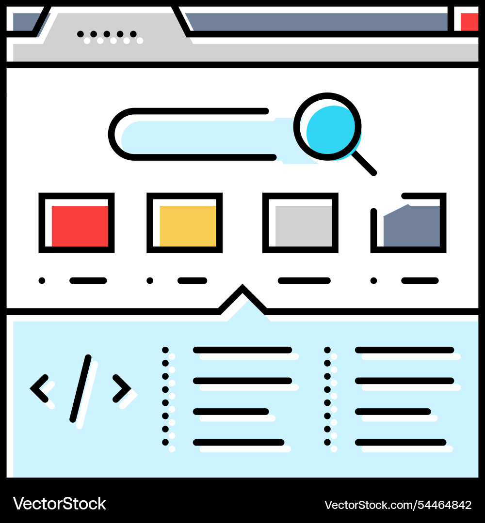Structured data markup seo color icon Structured data markup seo color icon vector image