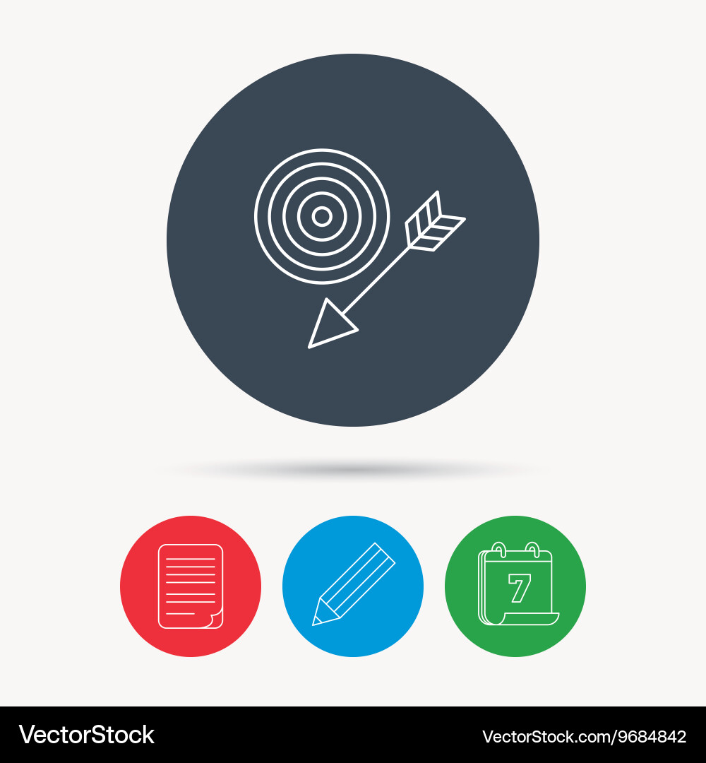 Target with arrow icon dart aim sign vector image