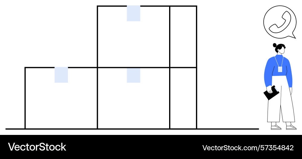 Warehouse worker coordinating operations vector image