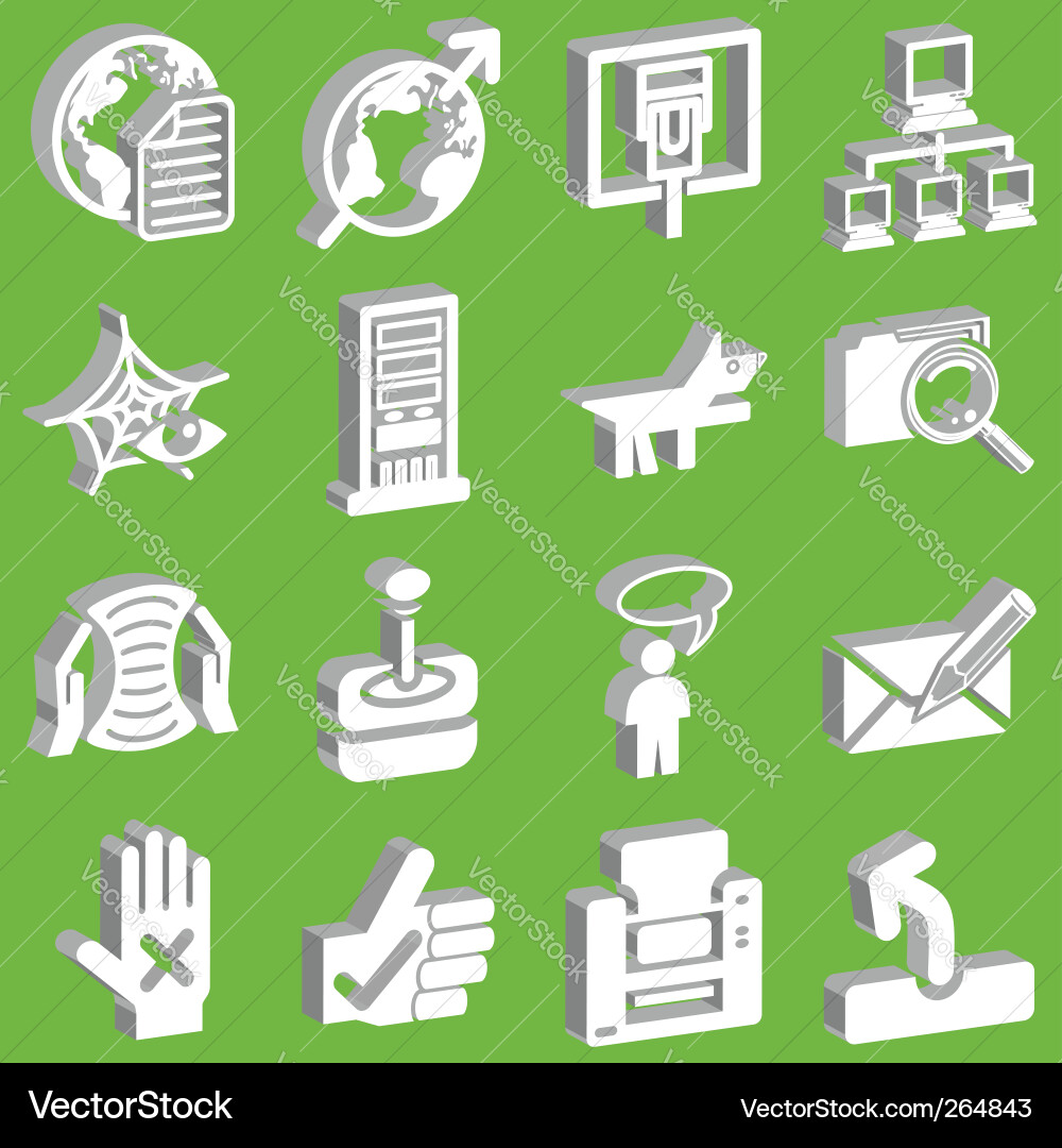3d internet web icons Vector Image