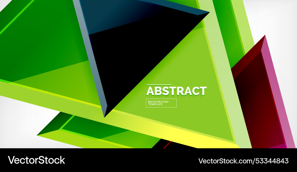 Abstract background - colorful triangles with 3d Vector Image