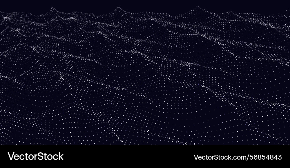 Abstract background from white dots in waves Vector Image